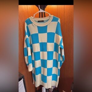 Checkered sweater dress